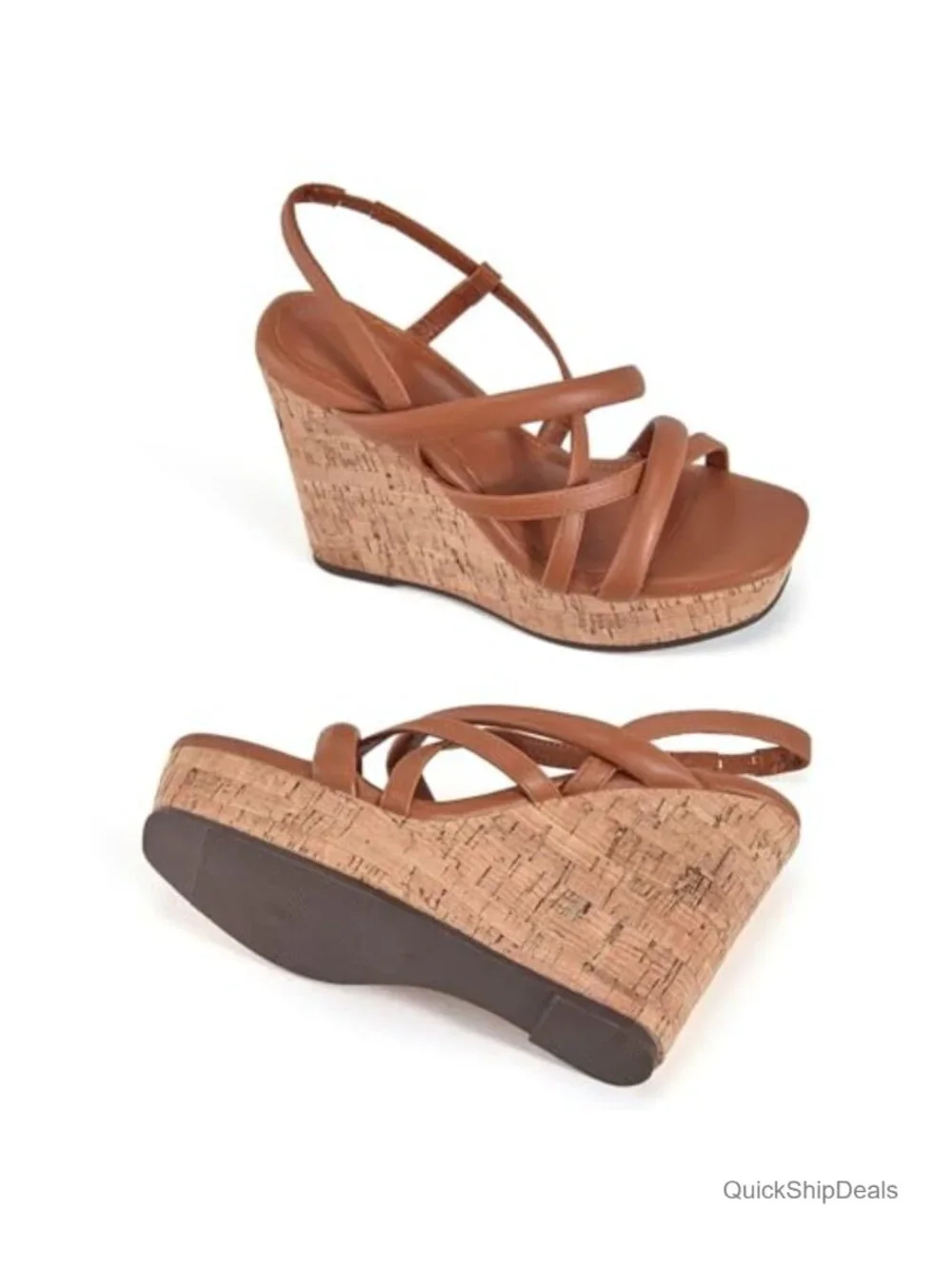 Women Platform Wedge Sandals Cork Espadrilles Slingback Heels